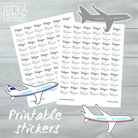 Realistic Airplane Stickers Printable Sheet Fits Erin