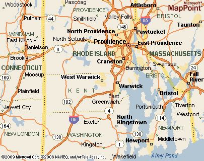 West Warwick, Rhode Island Area Map & More