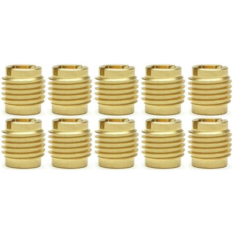 Ten (10) #10-32 Brass Knife Threaded Inserts For Wood | .500" Length ...