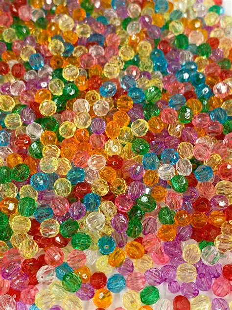 Rainbow round beads-round beads-rainbow beads/200 beads | Etsy