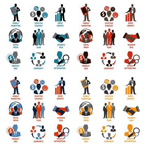 Business and Management Icons 454528 Vector Art at Vecteezy