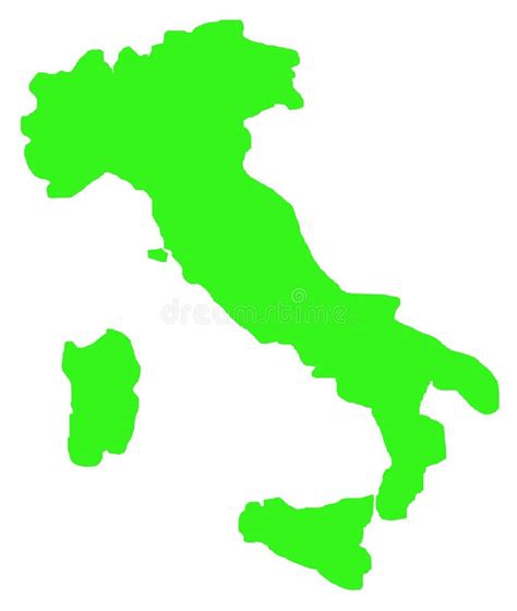 Outline Map Of Italy On White Stock Illustration - Illustration of ...