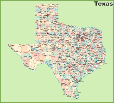 Road map of Texas with cities - Ontheworldmap.com