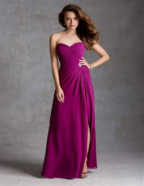 Hot Sale Pink Fuschia Long Bridesmaid Dresses 2017 Sweetheart Formal Wedding Party Dress with ...