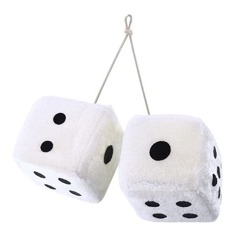 Zone Tech Car Decorative Hanging Mirror Fuzzy Dice Pair Accessories, Black and White 3 ...