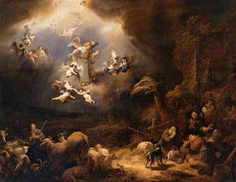 The Heavenly Host appearing to shepherds Louvre Paris, Rembrandt, A Christmas Story, Christmas ...