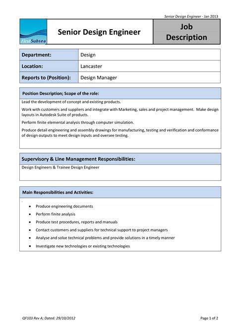 Design Engineer Job Description - How to create a Design Engineer Job Description? Download this ...