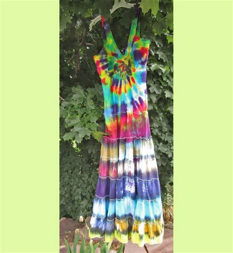 Tie Dye Sundress Rainbow Tie Dye Dress Tye Dye Crocheted | Etsy