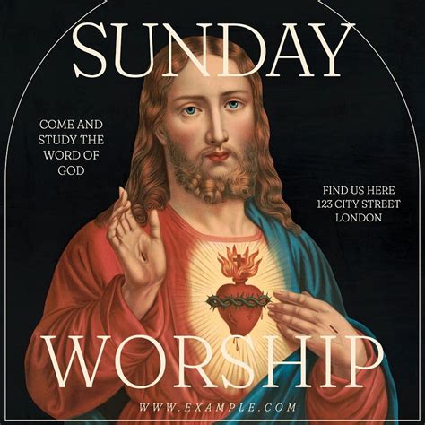 Sunday worship Facebook post template, | Premium Editable Template - rawpixel