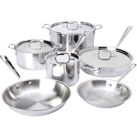 All-Clad Stainless Steel 10 Piece Cookware Set & Reviews | Wayfair