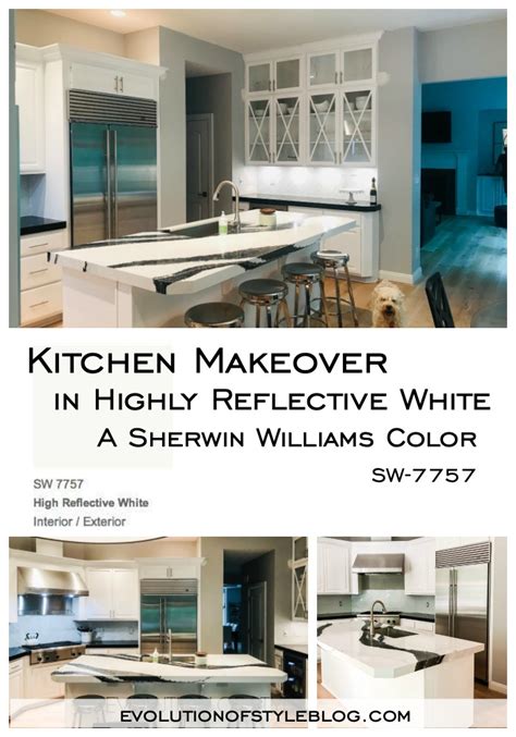 Painted Kitchen Cabinets in Sherwin Williams' Highly Reflective White - Evolution of Style