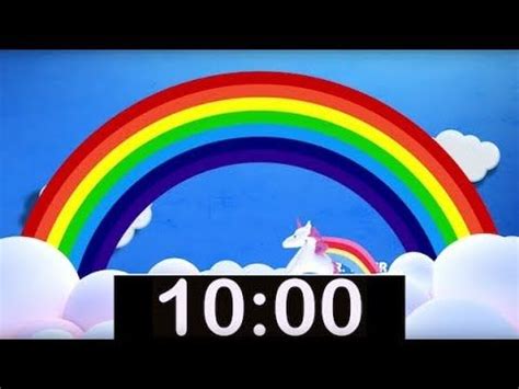 10 Minute Rainbow Timer with Music! Countdown Timer for Kids! | Music ...