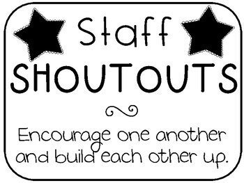 Staff shoutout cards by LittleMissT | Teachers Pay Teachers