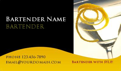 Bartender Business Cards - Business cards for Bartnders