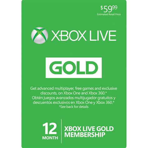 Microsoft Xbox Live 12-Month Gold Membership Card 52M-00339 B&H