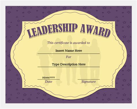 Leadership Award Certificate Templates for Word | Professional Certificate Templates