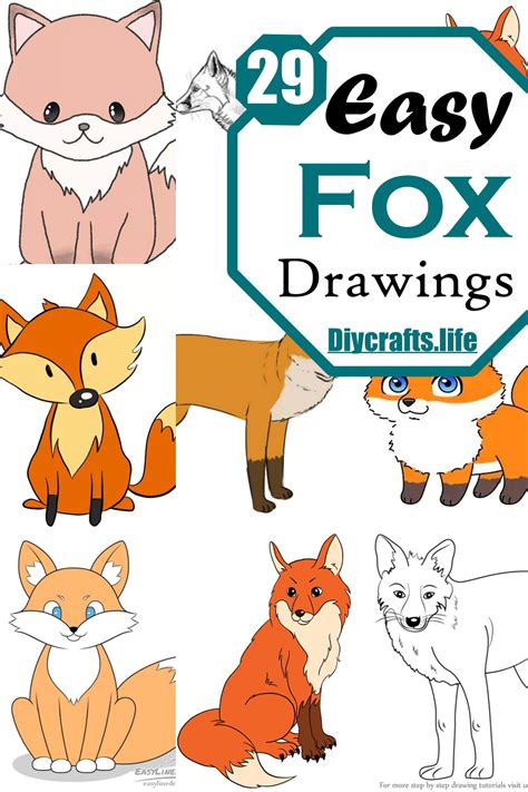 29 Easy Fox Drawing Ideas For Kids - DIY Crafts