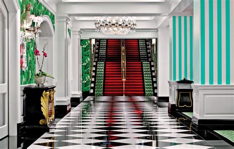 Entrance Lobby at the Greenbrier Hotel in White Sulphur Springs, West ...