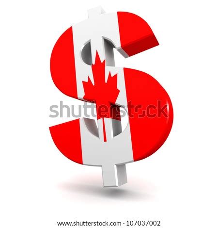 Three Dimensional Render Of The Canadian Dollar Symbol Stock Photo ...