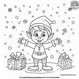 Festive Christmas Elf Coloring Pages sketch template
