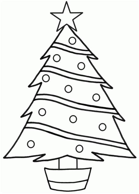 Simple Christmas Tree Coloring Page Coloring Pages