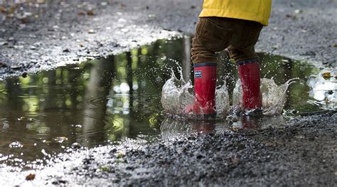 HD wallpaper: Puddle Jumping, person wearing red-and-black rain boots ...