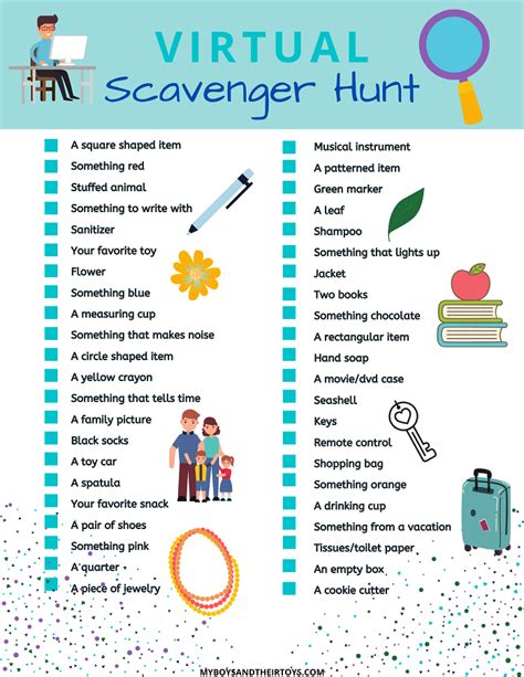 Virtual Scavenger Hunt Printable - My Boys and Their Toys | Scavenger ...