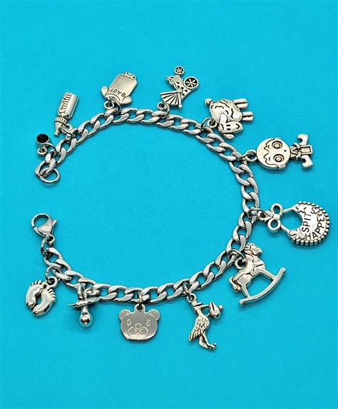 Baby Charm Bracelet Baby Charm Stainless Steel Chain Spit - Etsy