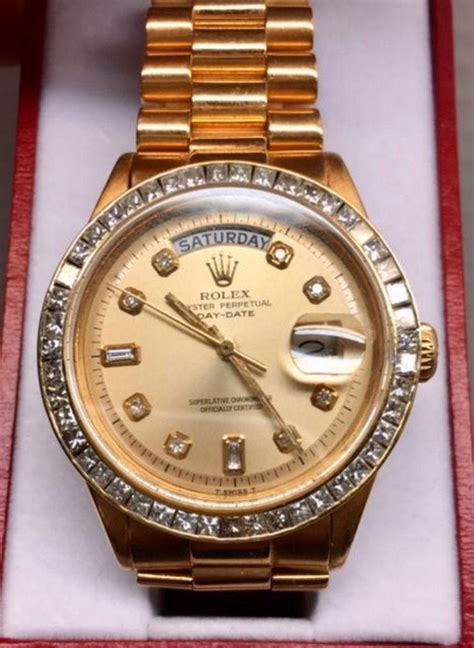 ROLEX OYSTER PERPETUAL DAY-DATE 18K Gold Diamond Watch - Sep 21, 2019 ...