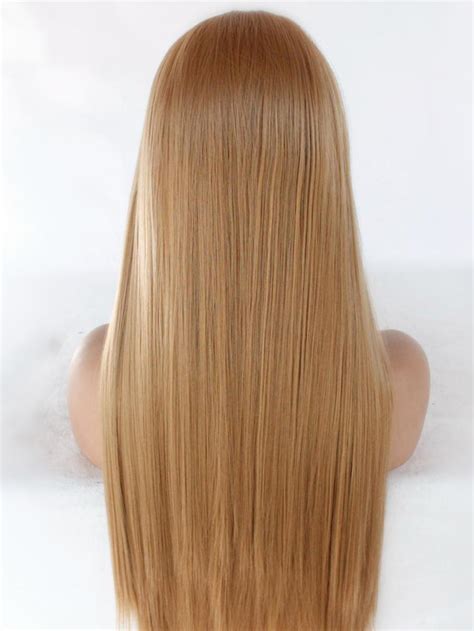 27# Strawberry Blonde Long Straight Lace Front Wig - Synthetic Wigs - BabalaHair