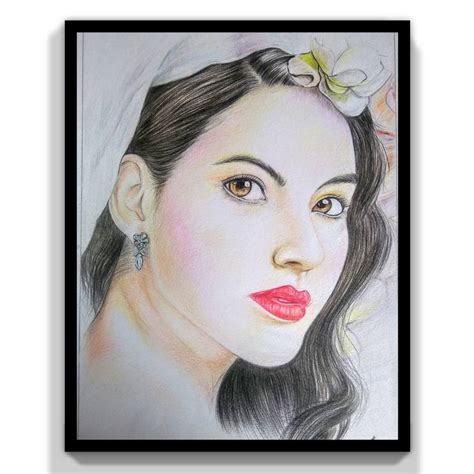 Portrait of Beautiful girl Drawing by Sourav Sharma | Saatchi Art