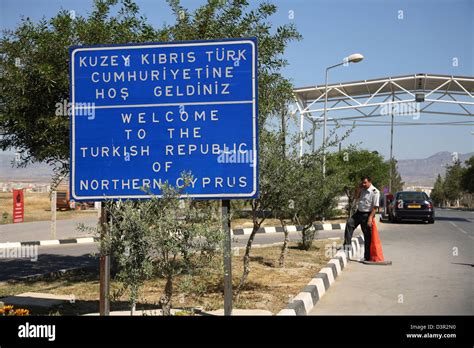 Border crossing Ayios Dhometios, Nicosia, Northern Cyprus Stock Photo ...