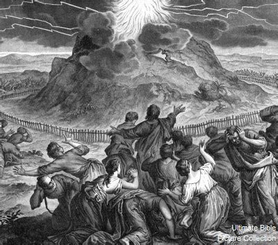 Exodus 19 Bible Pictures: Mount Sinai on fire