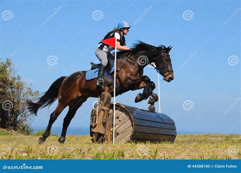 Horse Jumping At Equestrian Eventing Show Editorial Image - Image: 44308740