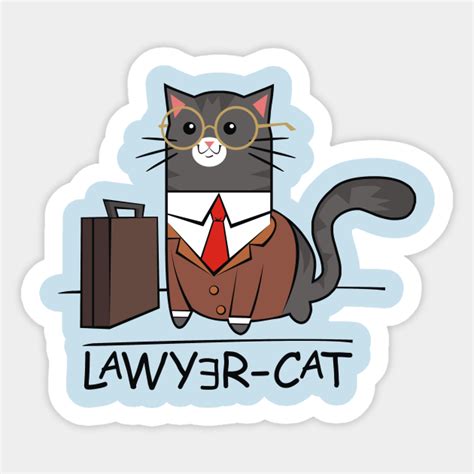 Lawyer cat - Cute Cats - Sticker | TeePublic