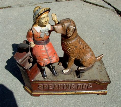 Image detail for -Antique Speaking Dog mechanical cast iron bank | Antique toys, Antique cast ...