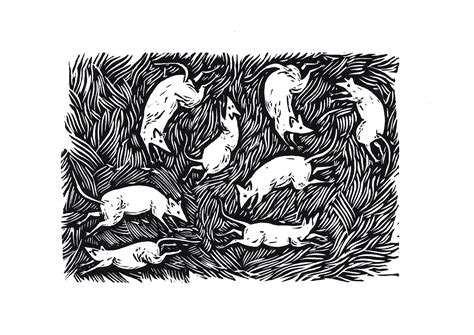 Mouse Utopia. Linocut postcards :: Behance