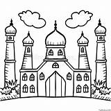 Four Minaret Mosque Coloring Page » Turkau sketch template
