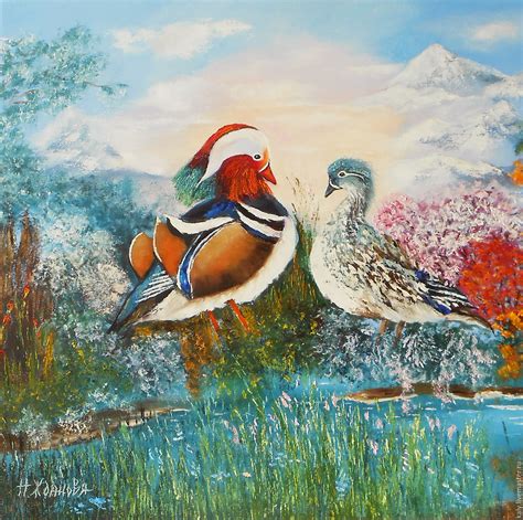 Mandarin Ducks Painting at PaintingValley.com | Explore collection of ...