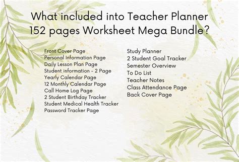 Teacher Planner 2023 Printable Student Planner Digital Study - Etsy