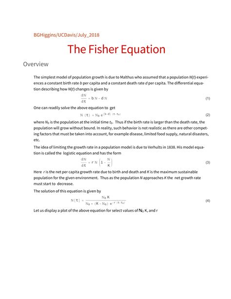 (PDF) The Fisher Equation Overview