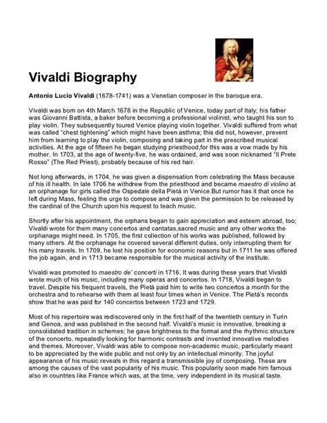 Vivaldi Biography