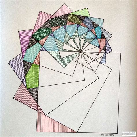 #geometry #symmetry #fractal #handmade #square #progression #evolution ...