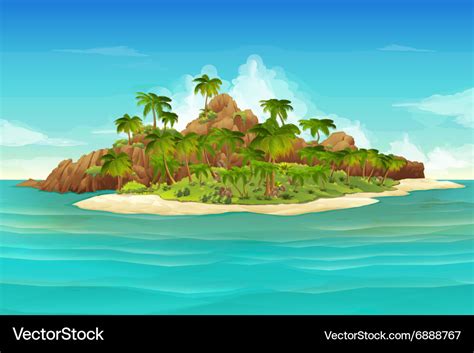 Tropical island background Royalty Free Vector Image