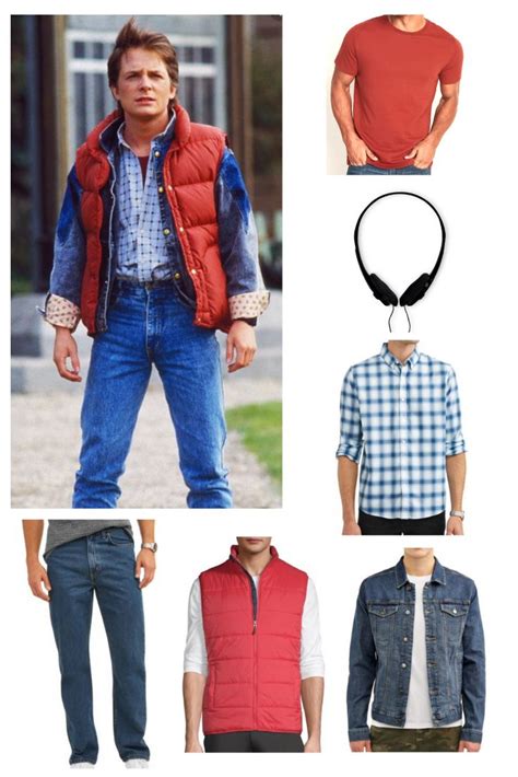 Back To The Future Marty McFly Costume Outfit Adult Men's Movie ...