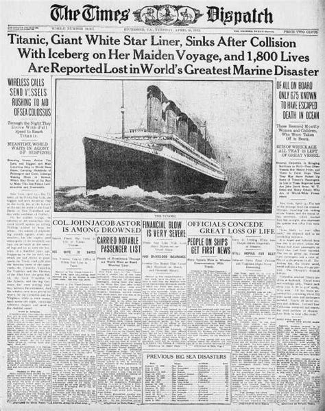 1000+ images about Titanic- Newspaper Articles on Pinterest | Newspaper ...