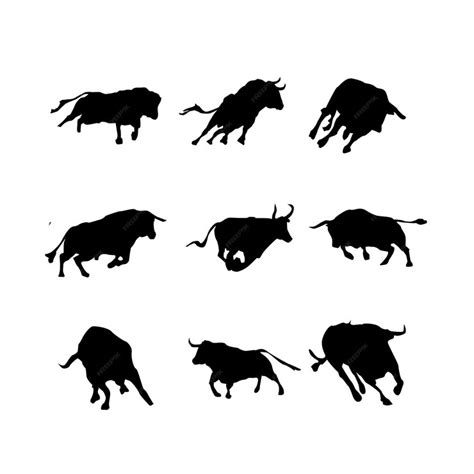 Premium Vector | Running buffalo silhouette