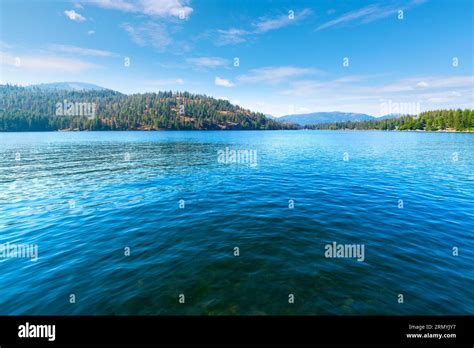 Lower Twin Lake, a small lake near Coeur d'Alene in the rural town of ...