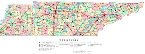 Tennessee Road Atlas | Tennessee Printable Map | Places I've Been | Pinterest | Buckets and Vacation