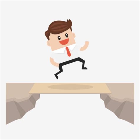 Crossing Bridge Vector Hd PNG Images, Crossing The Bridge Man Crossing The Bridge Cartoon ...